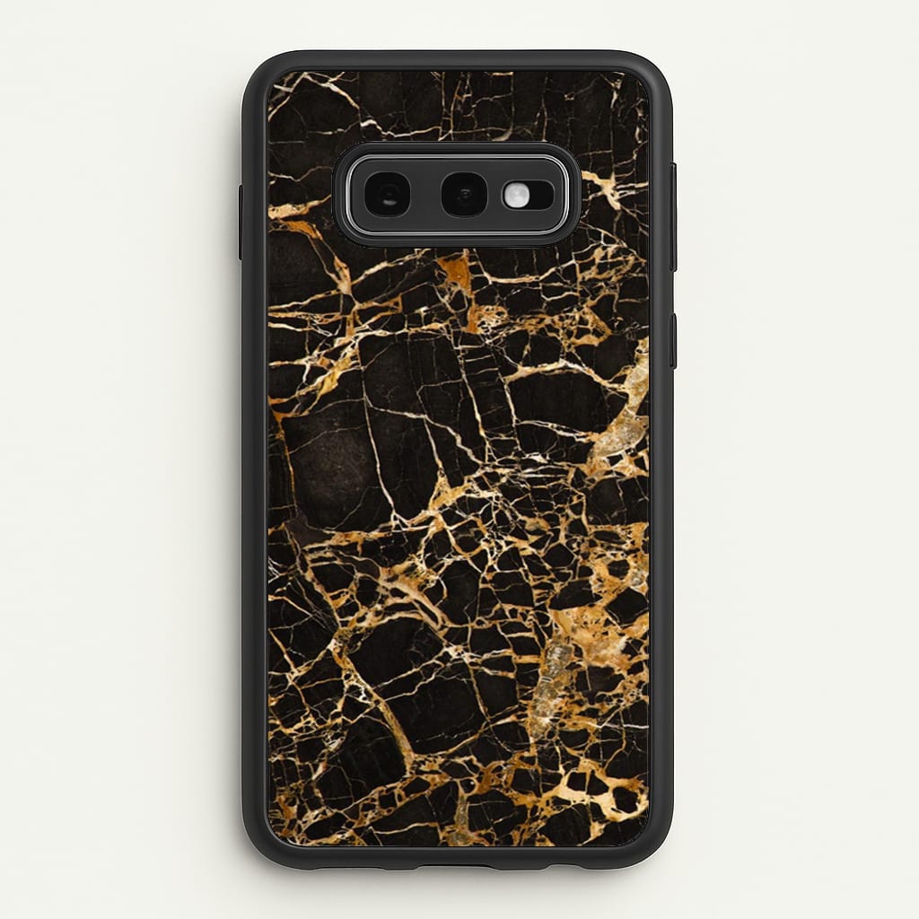 Black & Gold Marble Pattern - marble Phone Case for Galaxy S10e