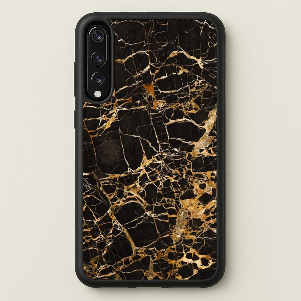 Black & Gold Marble Pattern - marble Phone Case for Huawei P20 Pro
