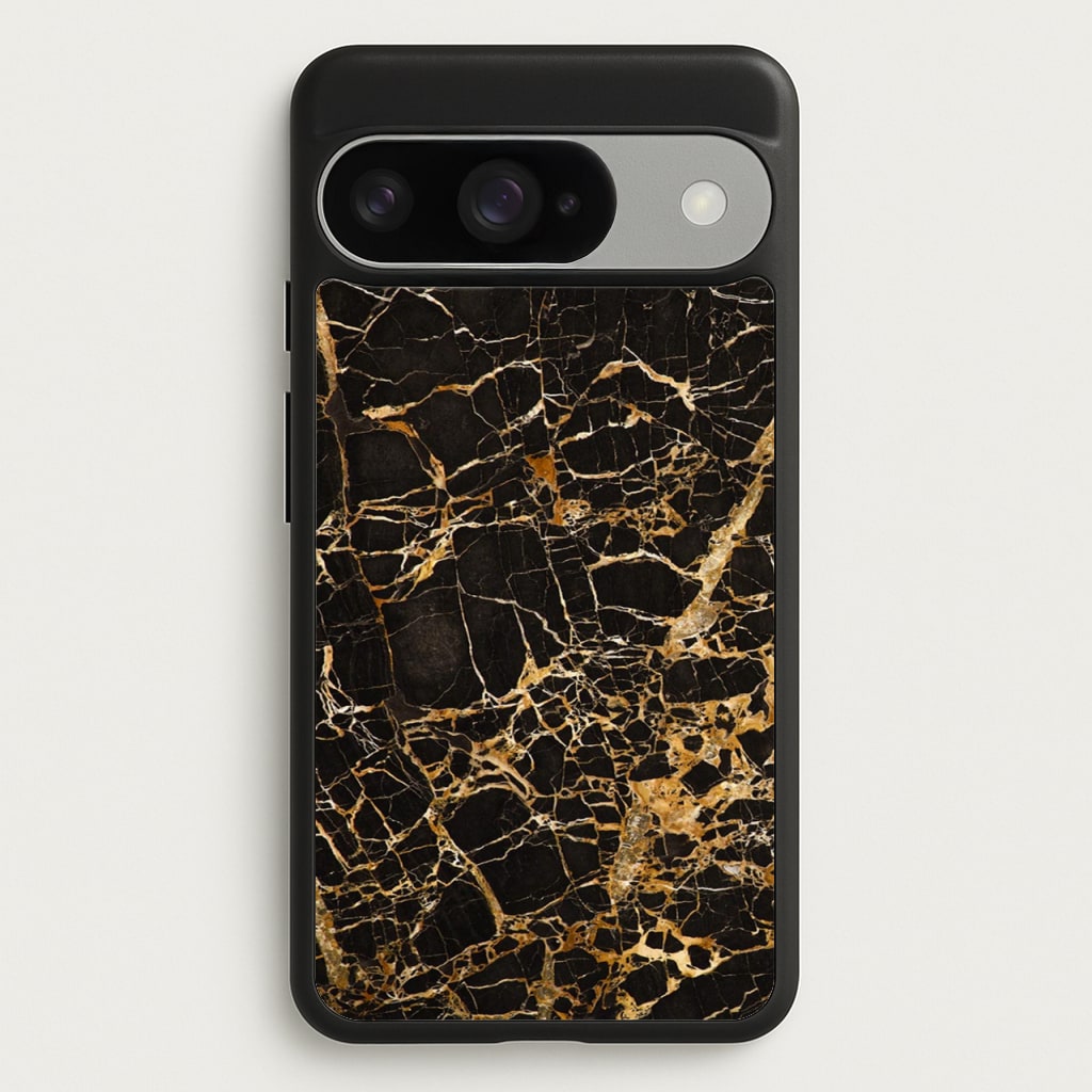 Black & Gold Marble Pattern Phone Case for Google Pixel 10 / 10 Pro