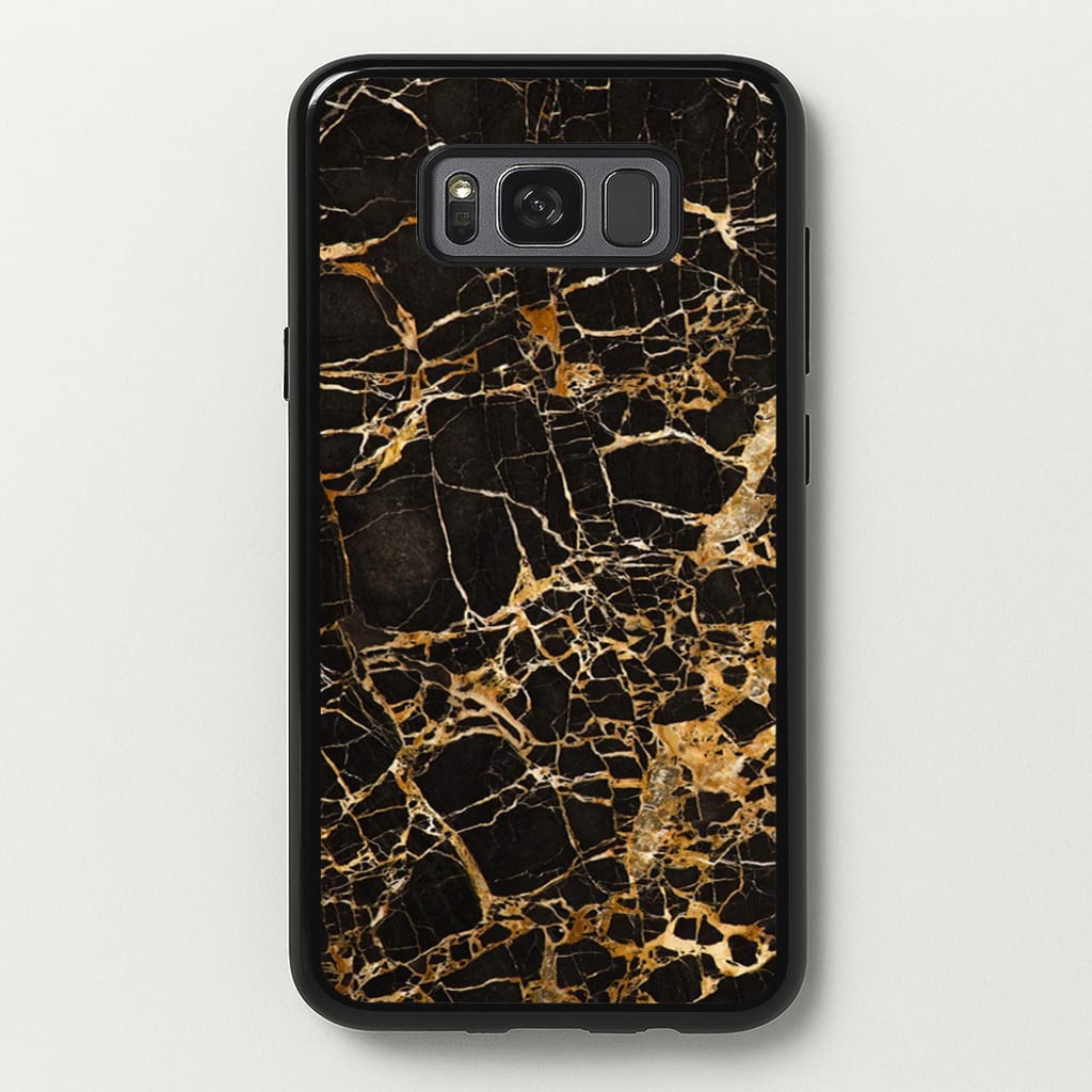 Black & Gold Marble Pattern - marble Phone Case for Galaxy S8 Plus