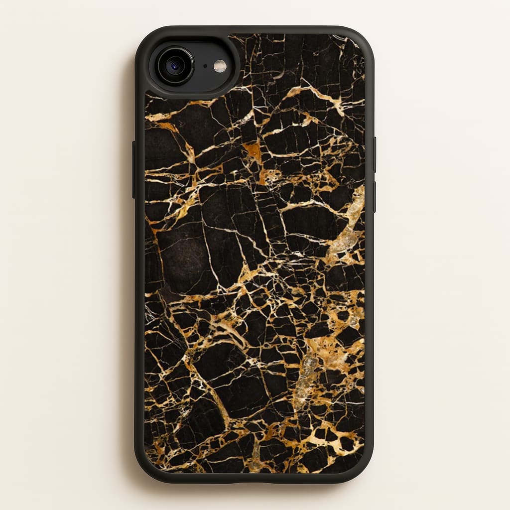 Black & Gold Marble Pattern - marble Phone Case for iPhone 6 / 7 / 8 / SE