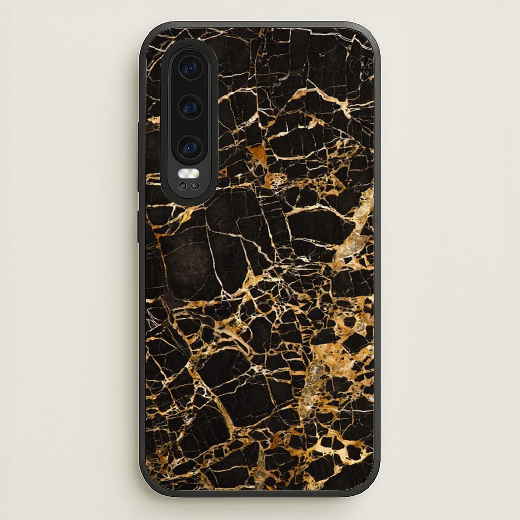 Black & Gold Marble Pattern - marble Phone Case for Huawei P30
