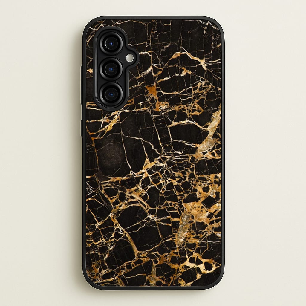 Black & Gold Marble Pattern - marble Phone Case for Galaxy A54