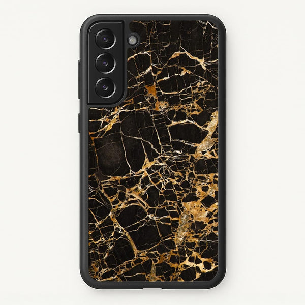 Black & Gold Marble Pattern - marble Phone Case for Galaxy S22 Plus