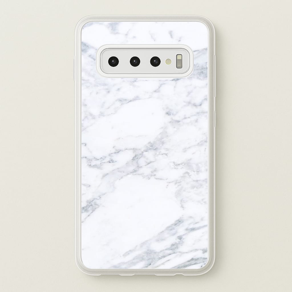 White Marble Pattern - marble Phone Case for Galaxy S10 Plus