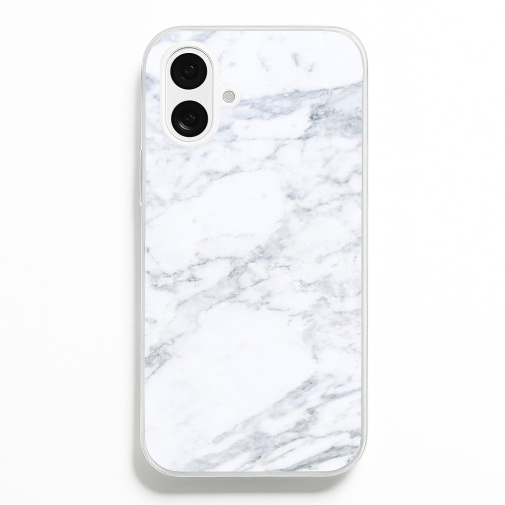 White Marble Pattern - marble Phone Case for iPhone 16 Plus