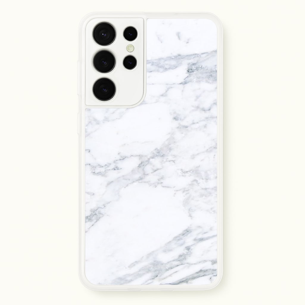 White Marble Pattern - marble Phone Case for Galaxy S21 Ultra