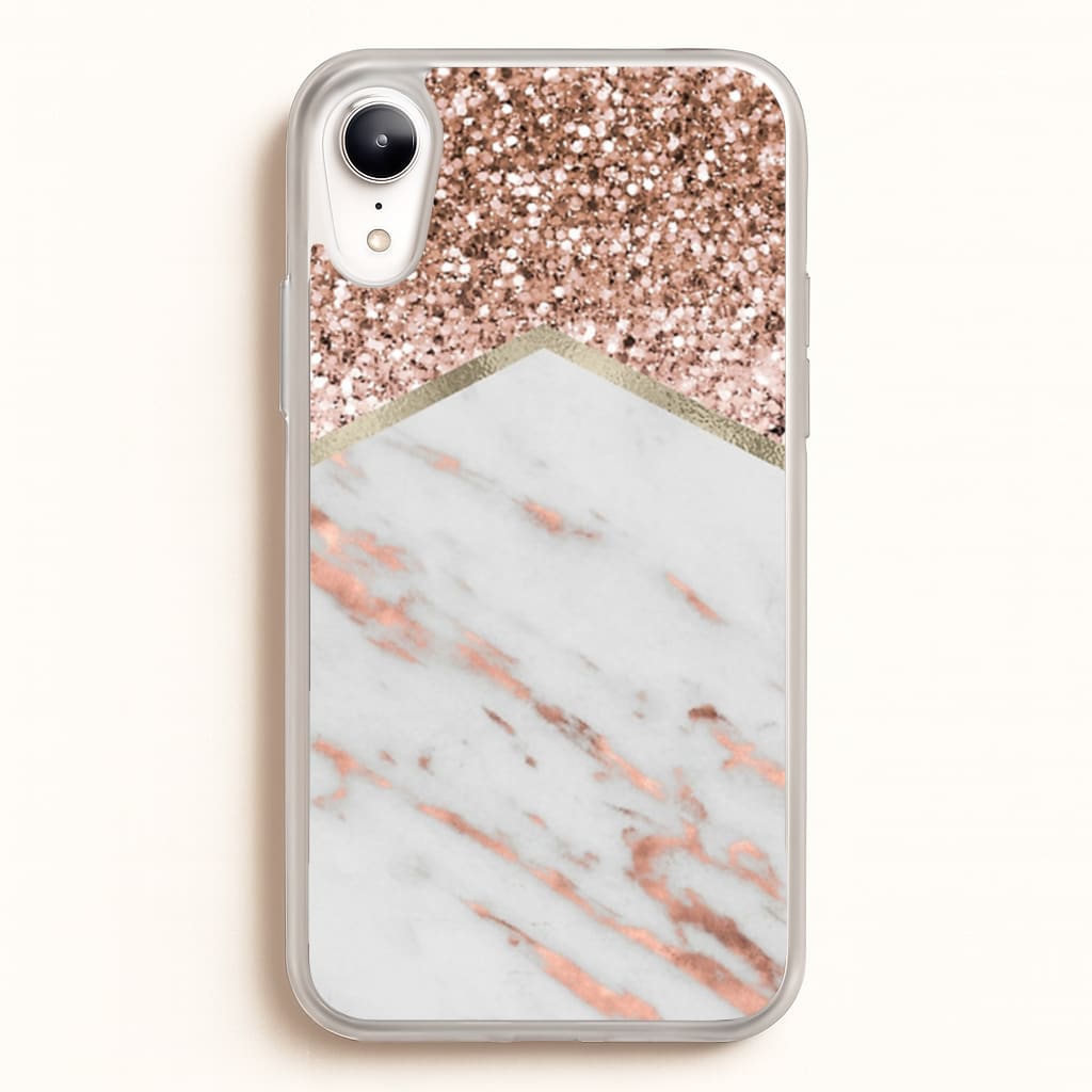 Rose Gold Marble & Glitter - marble Phone Case for iPhone XR