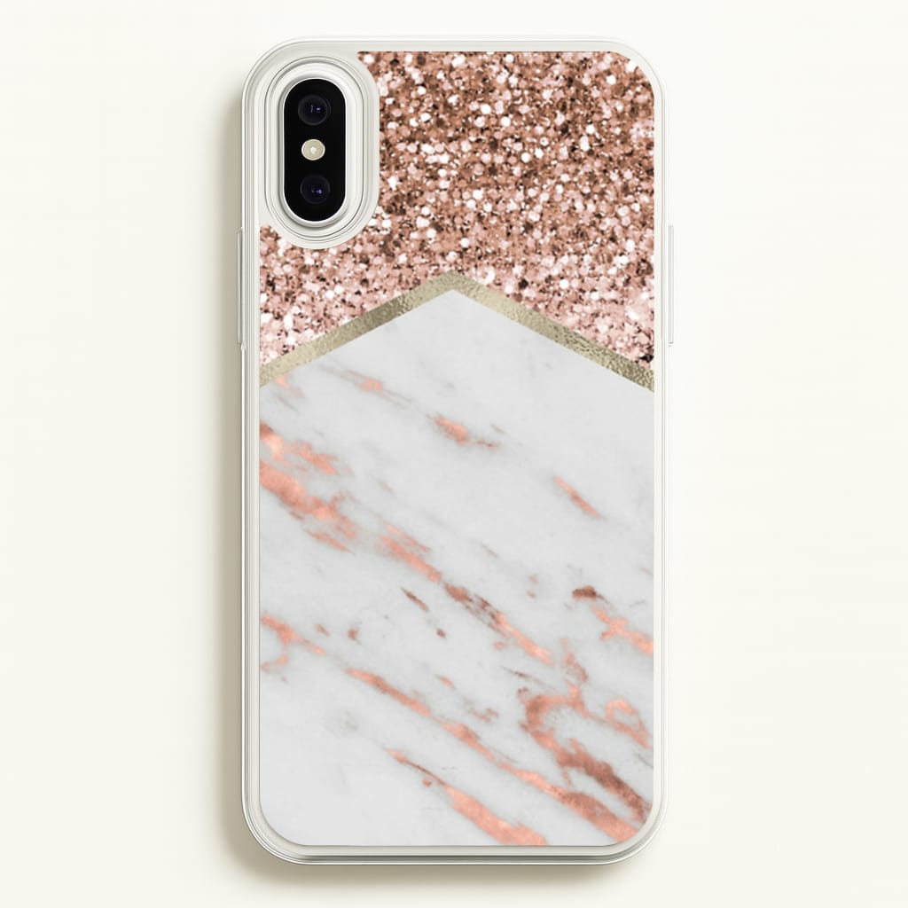 Rose Gold Marble & Glitter - marble Phone Case for iPhone XS Max