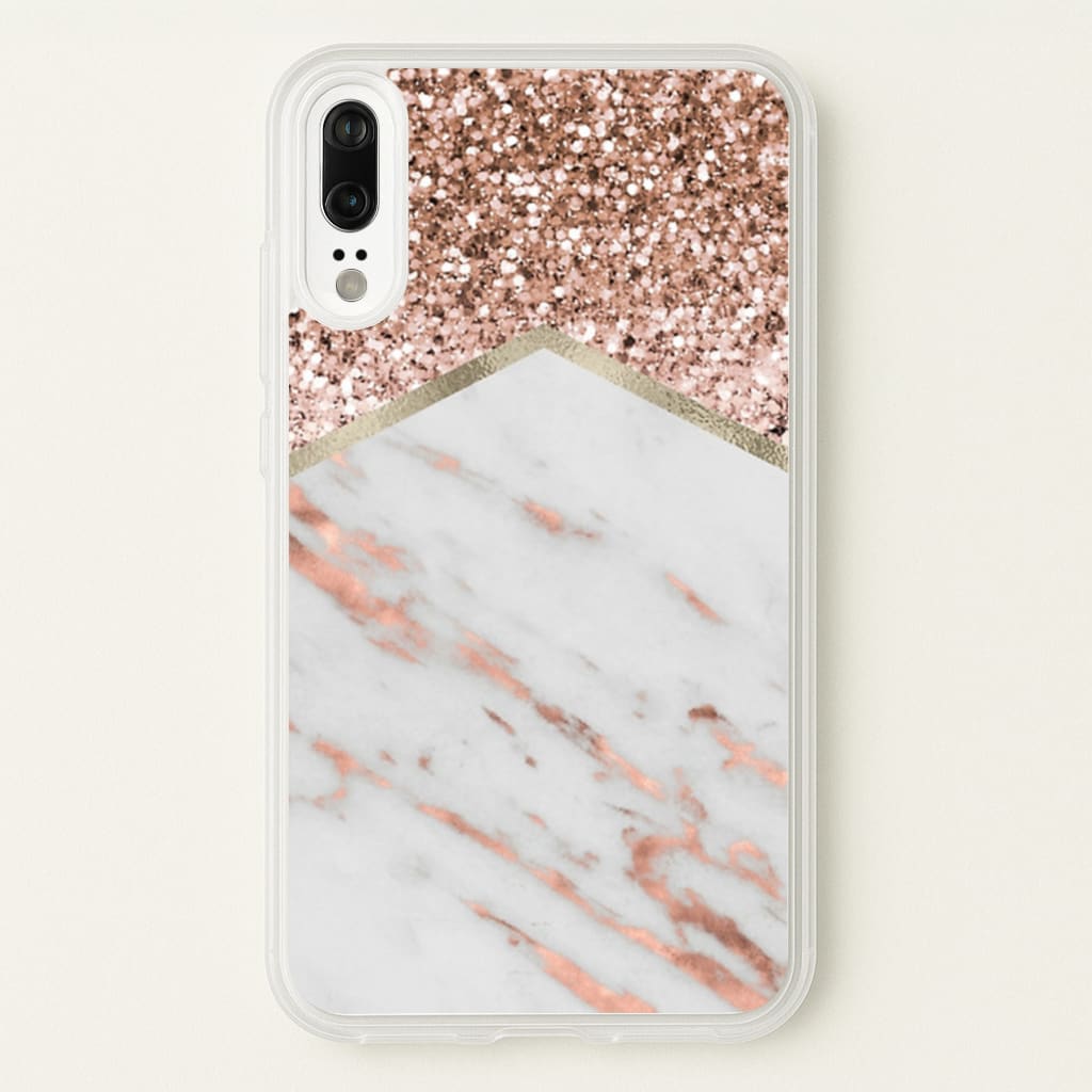Rose Gold Marble & Glitter - marble Phone Case for Huawei P20
