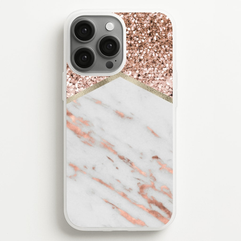 Rose Gold Marble & Glitter - marble Phone Case for iPhone 13 Pro Max