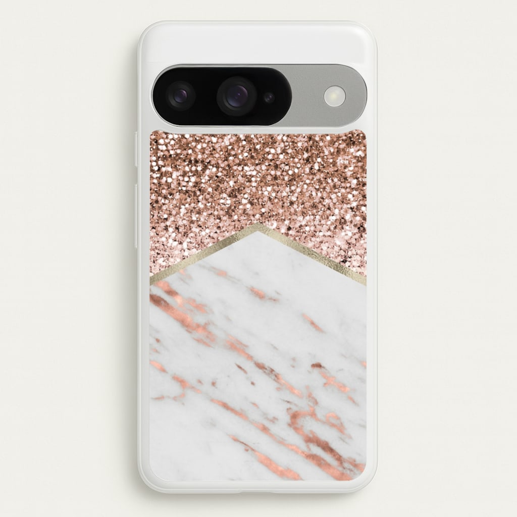 Rose Gold Marble & Glitter Phone Case for Google Pixel 10 / 10 Pro