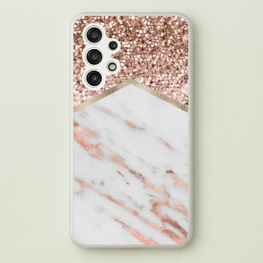 Rose Gold Marble & Glitter - marble Phone Case for Galaxy A13