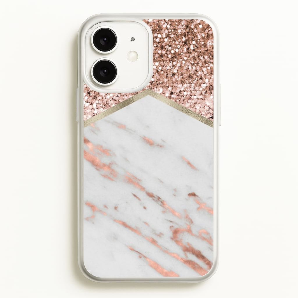 Rose Gold Marble & Glitter - marble Phone Case for iPhone 11