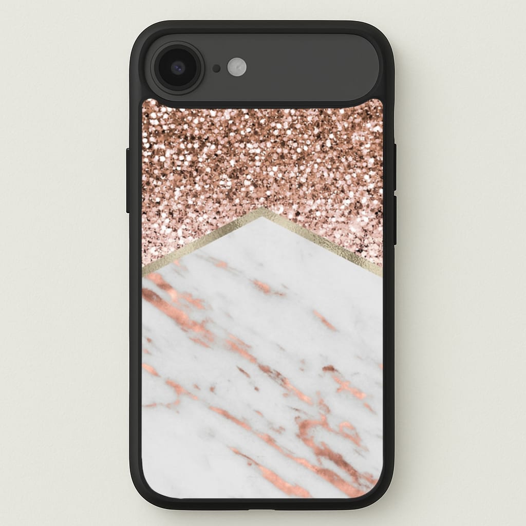 Rose Gold Marble & Glitter Phone Case for iPhone 17 Air