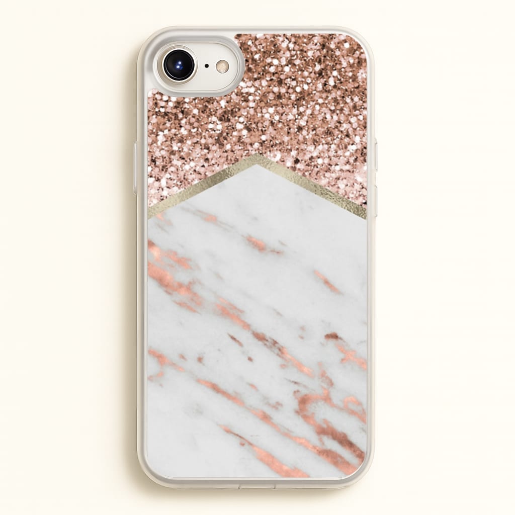 Rose Gold Marble & Glitter - marble Phone Case for iPhone 6 / 7 / 8 / SE