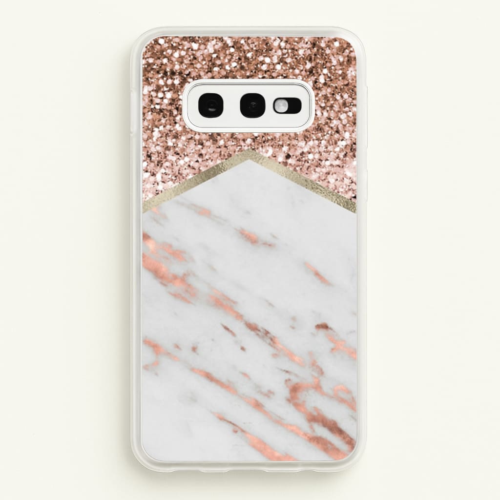 Rose Gold Marble & Glitter - marble Phone Case for Galaxy S10e