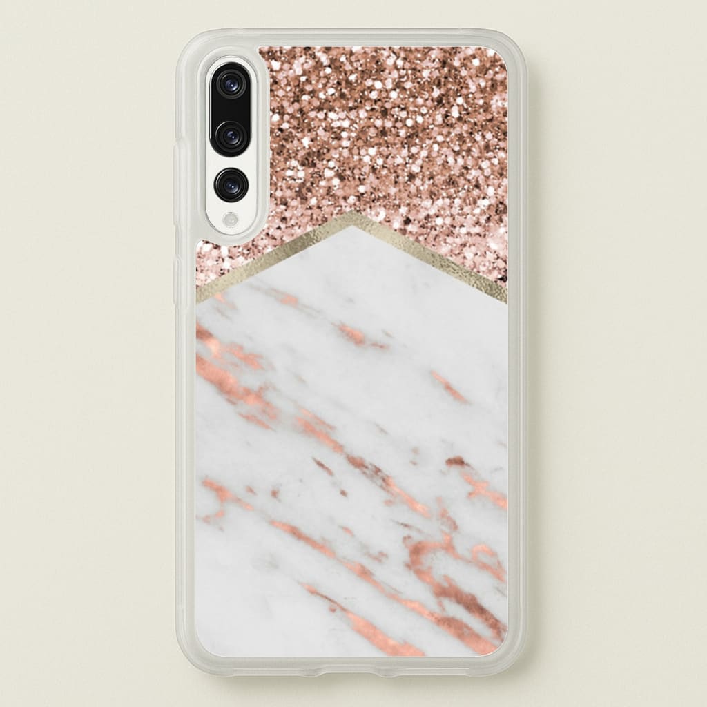 Rose Gold Marble & Glitter - marble Phone Case for Huawei P20 Pro