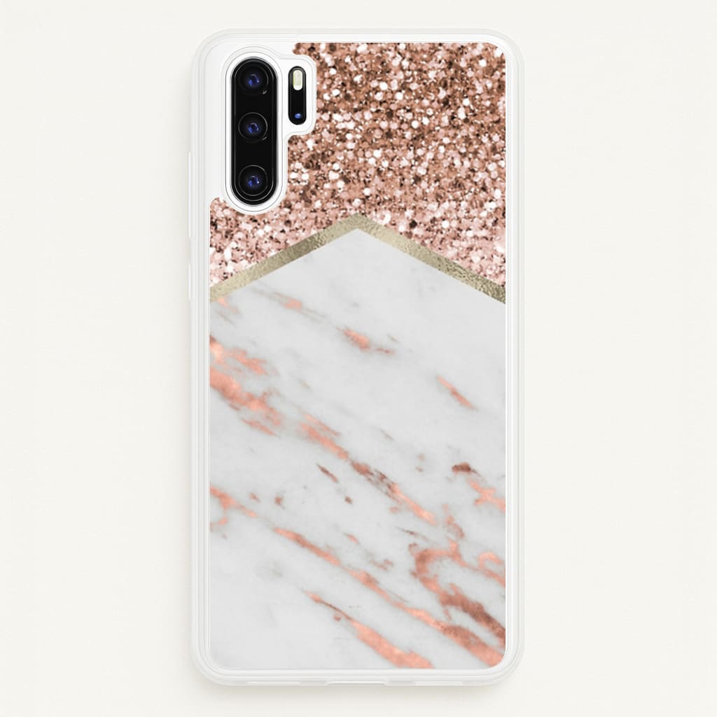 Rose Gold Marble & Glitter - marble Phone Case for Huawei P30 Pro