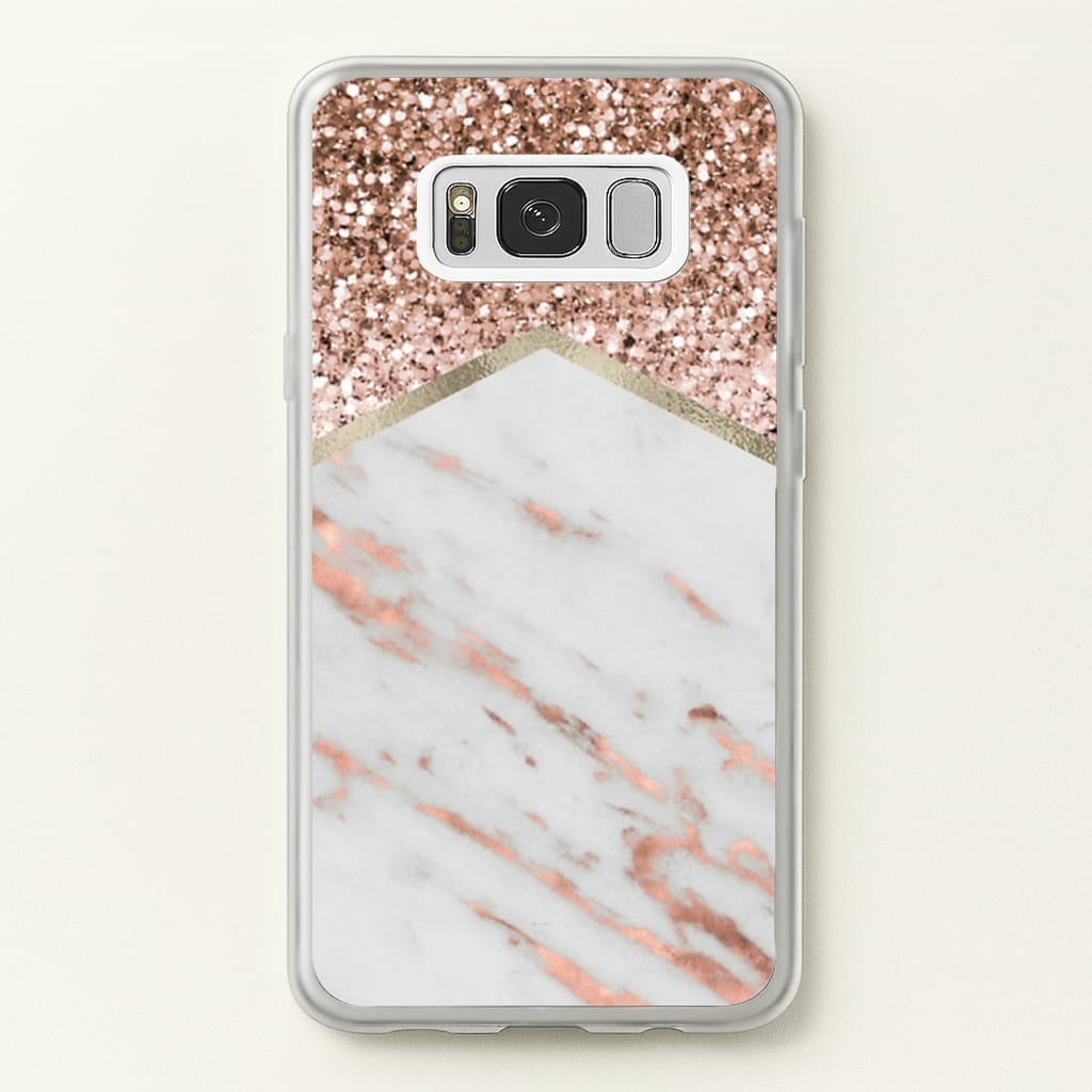 Rose Gold Marble & Glitter - marble Phone Case for Galaxy S8 Plus