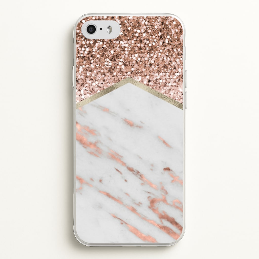 Rose Gold Marble & Glitter - marble Phone Case for iPhone 5 / 5s / SE 2016