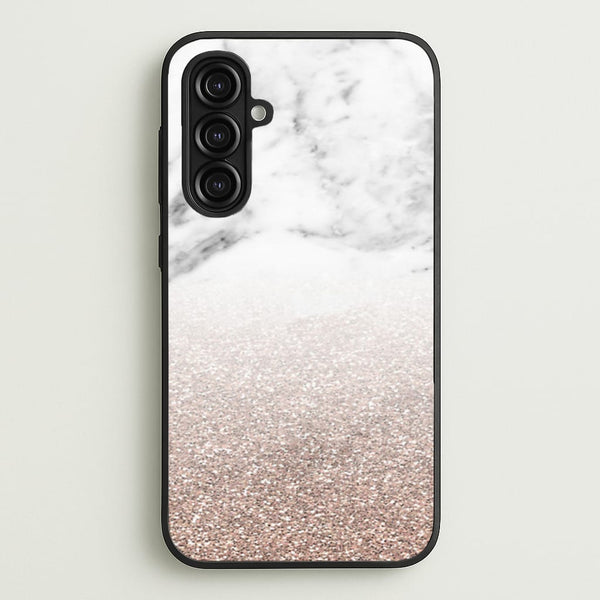 Rose Gold Glitter & Marble - marble Phone Case for Galaxy A16