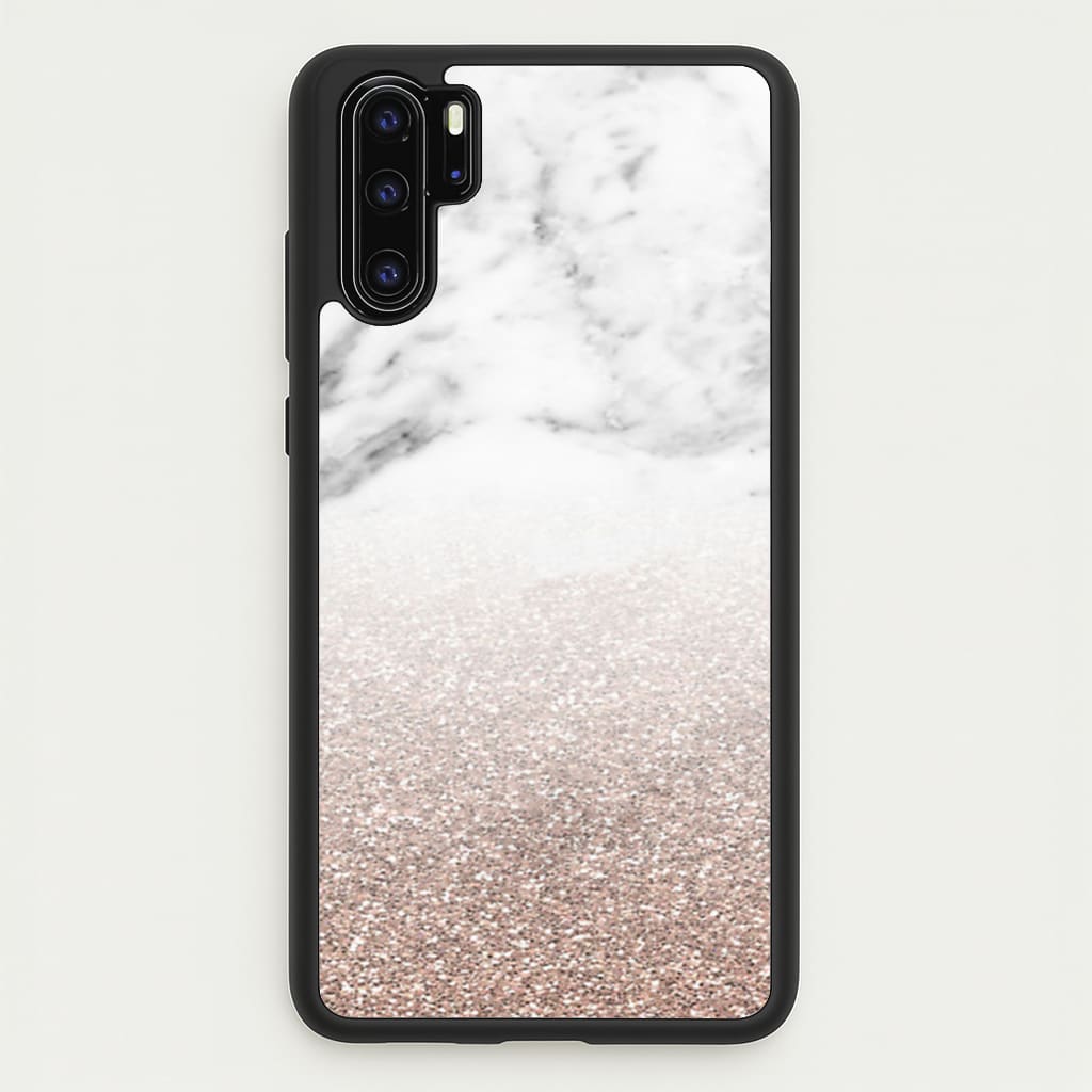 Rose Gold Glitter & Marble - marble Phone Case for Huawei P30 Pro