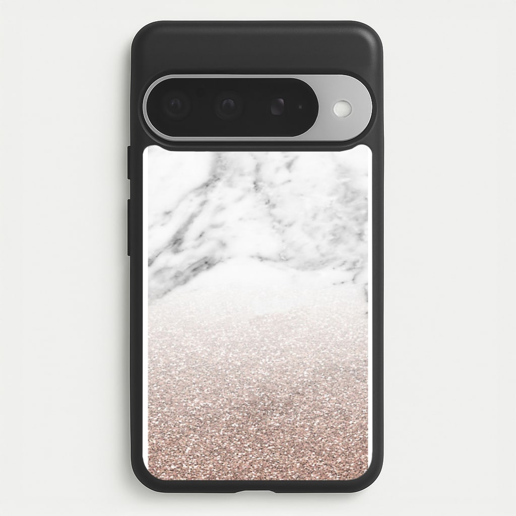 Rose Gold Glitter & Marble Phone Case for Google Pixel 10 Pro XL