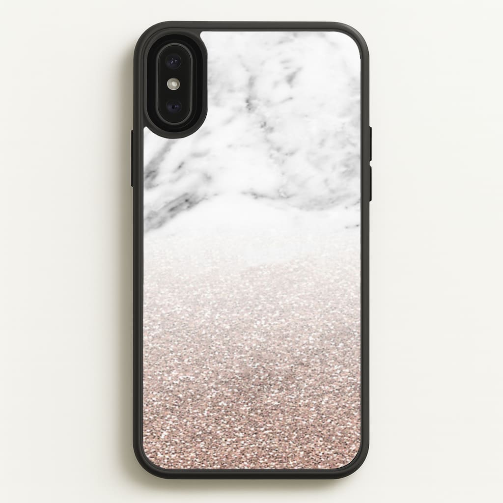 Rose Gold Glitter & Marble - marble Phone Case for iPhone XS Max