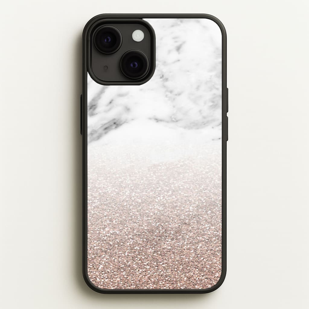 Rose Gold Glitter & Marble - marble Phone Case for iPhone 13