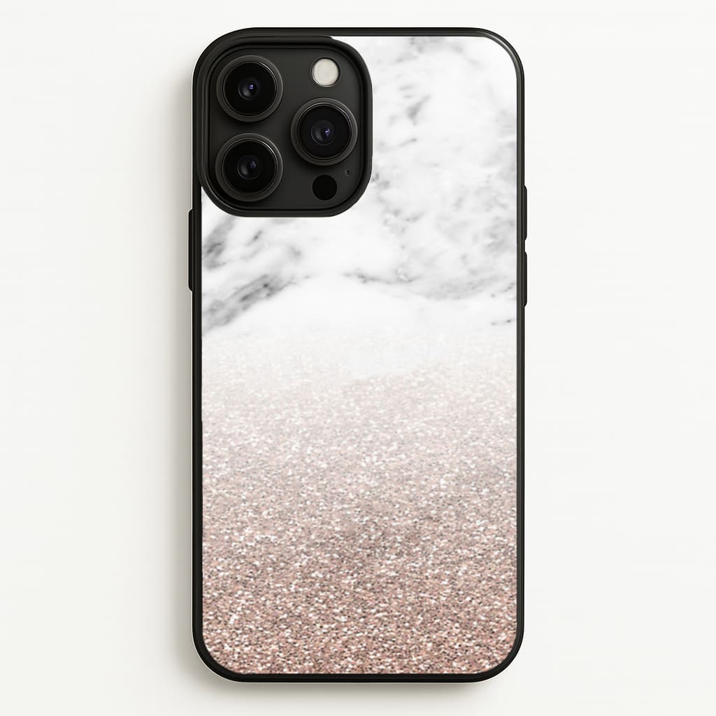 Rose Gold Glitter & Marble - marble Phone Case for iPhone 13 Pro Max