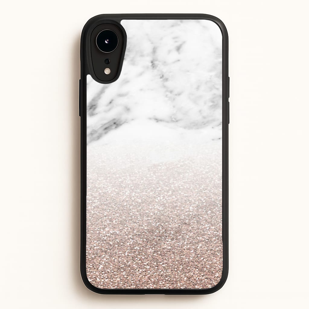 Rose Gold Glitter & Marble - marble Phone Case for iPhone XR