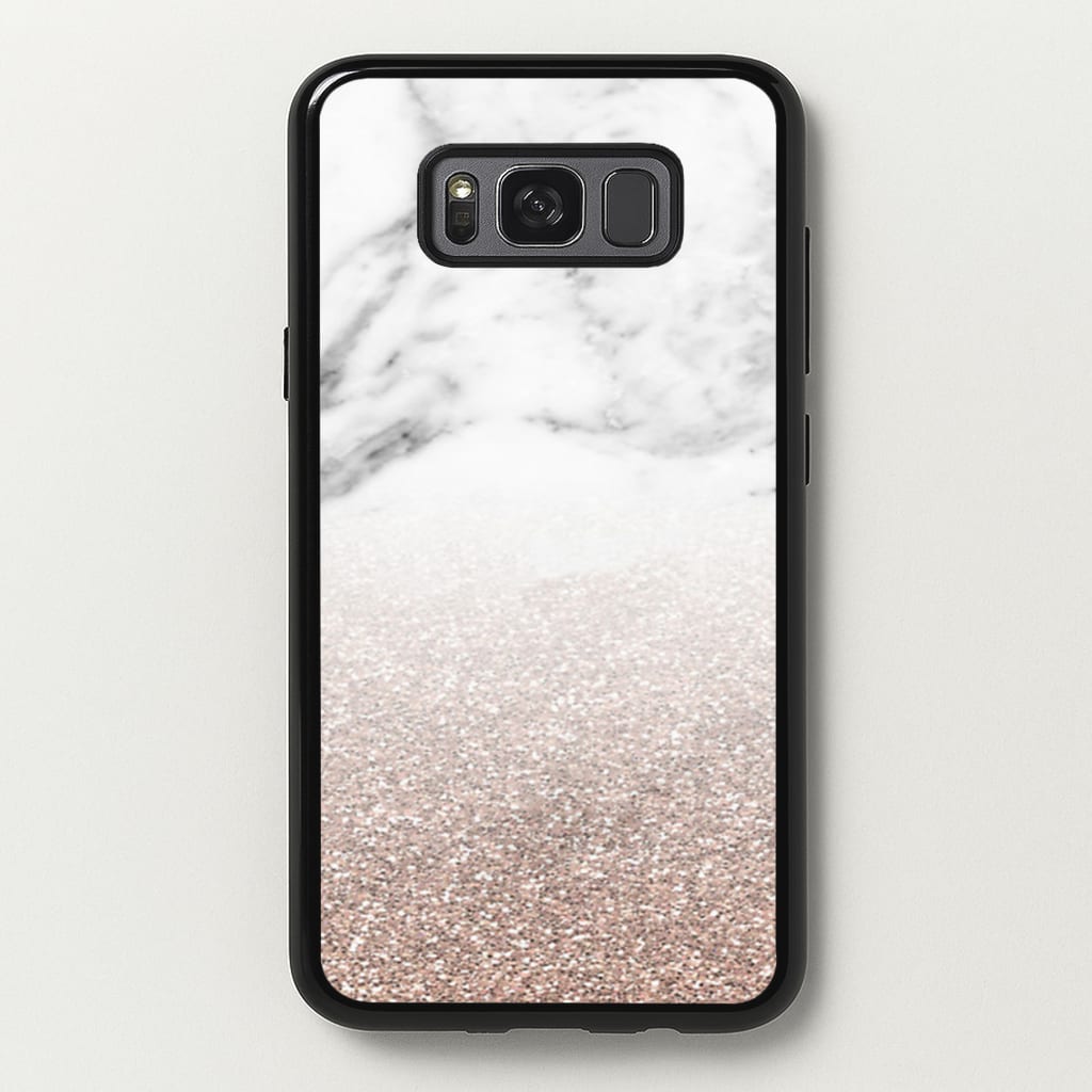 Rose Gold Glitter & Marble - marble Phone Case for Galaxy S8