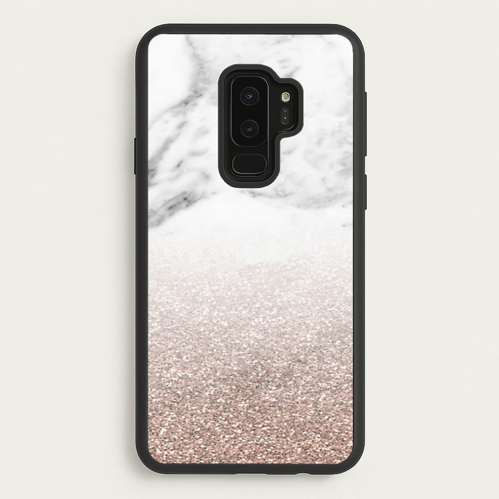 Rose Gold Glitter & Marble - marble Phone Case for Galaxy S9 Plus