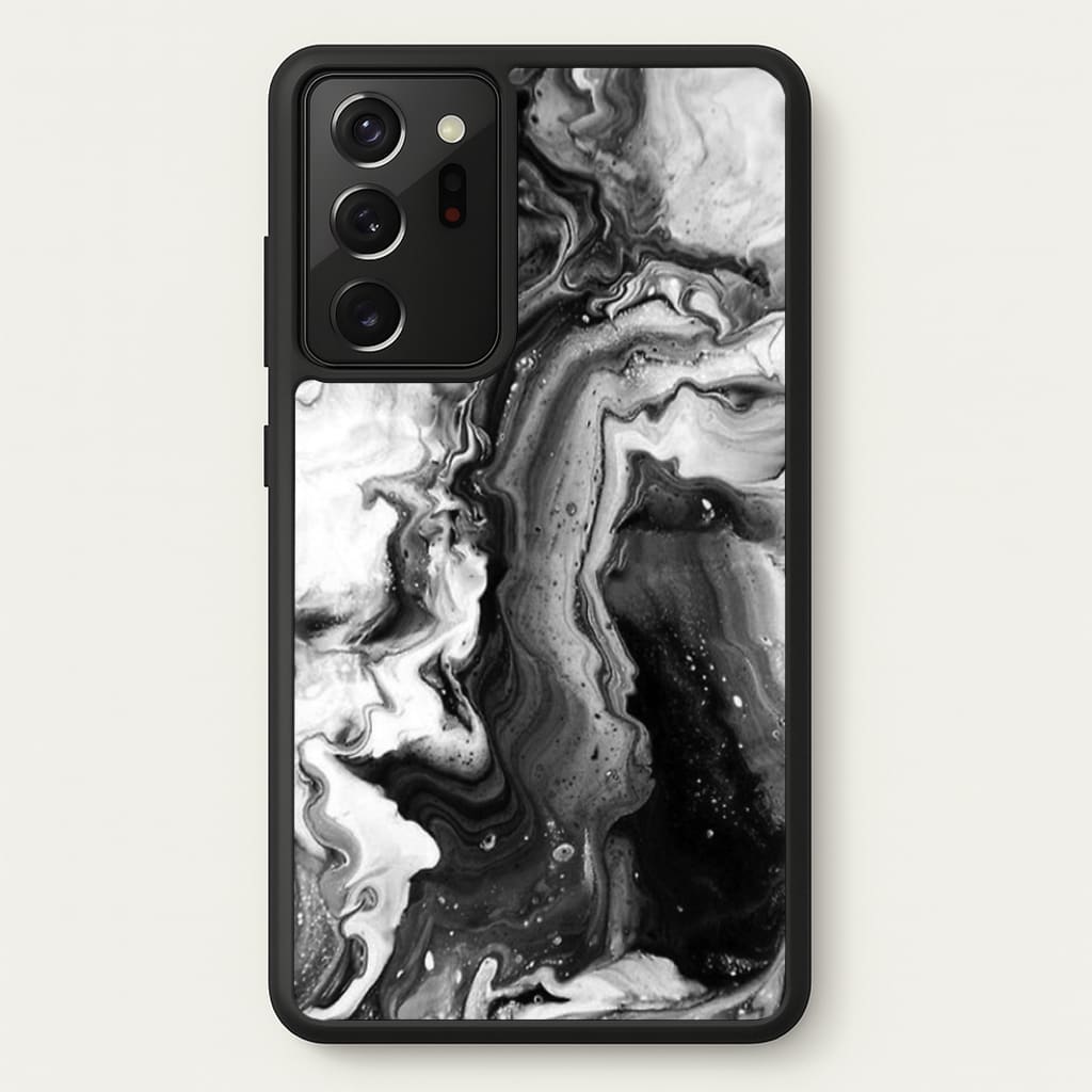 Black and White Leaking Marble - marble Phone Case for Galaxy Note 20 Ultra