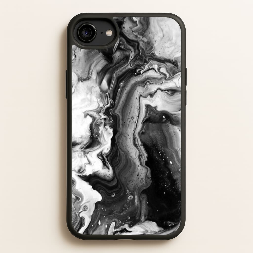 Black and White Leaking Marble - marble Phone Case for iPhone 6 / 7 / 8 / SE
