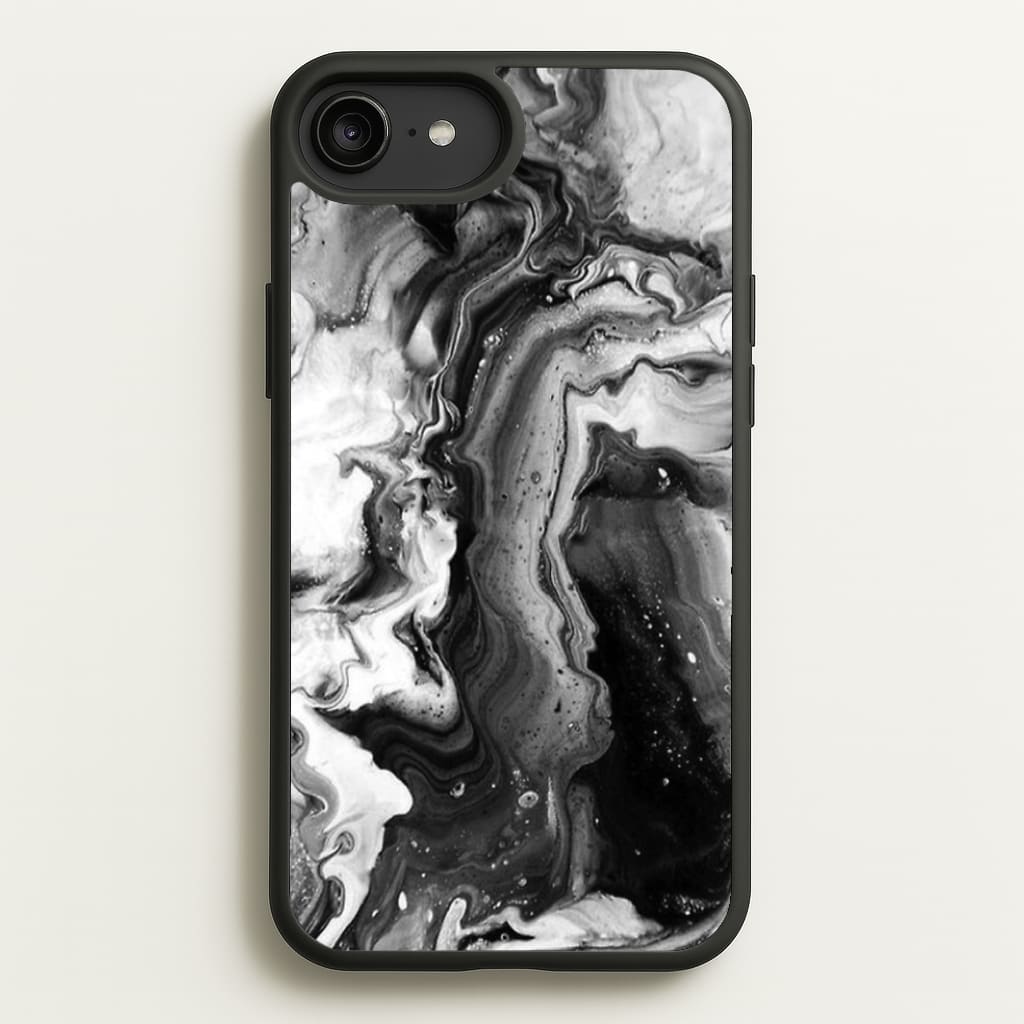 Black and White Leaking Marble - marble Phone Case for iPhone 6 Plus / 7 Plus / 8 Plus