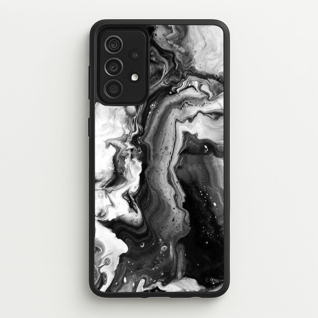 Black and White Leaking Marble - marble Phone Case for Galaxy A52 / A52s
