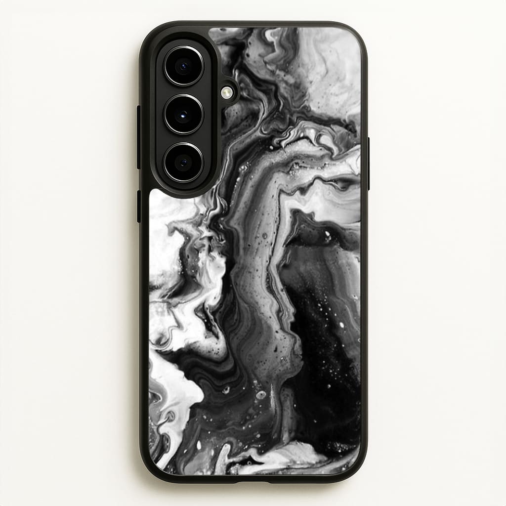 Black and White Leaking Marble - marble Phone Case for Galaxy A56