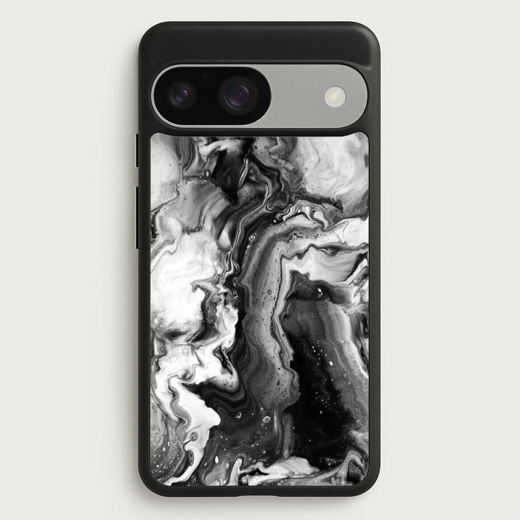 Black and White Leaking Marble - marble Phone Case for Google Pixel 9 / 9 Pro