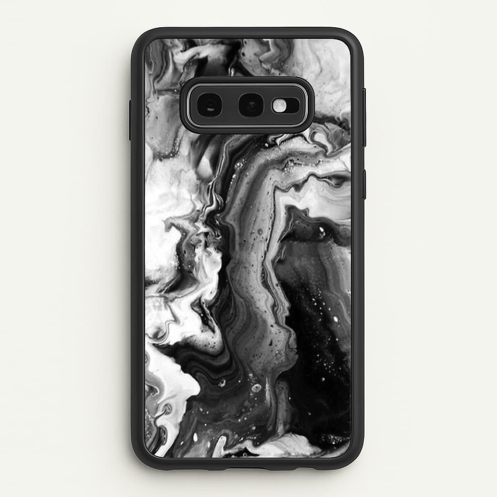Black and White Leaking Marble - marble Phone Case for Galaxy S10e