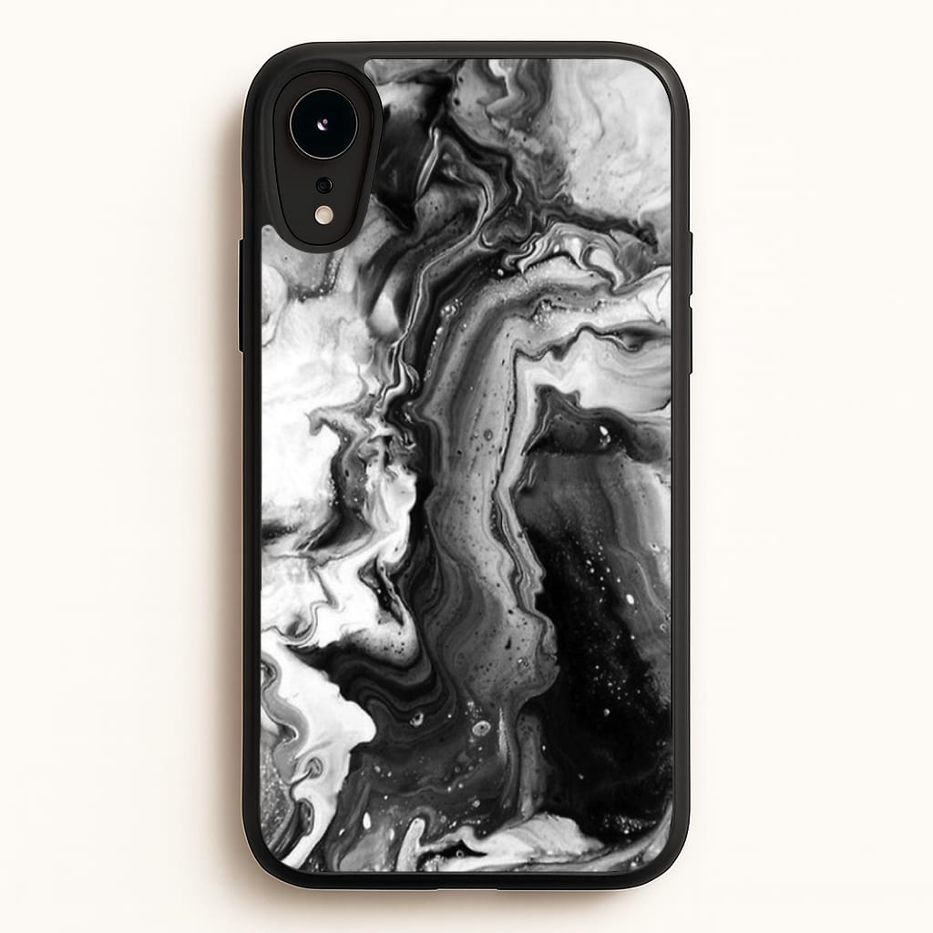 Black and White Leaking Marble - marble Phone Case for iPhone XR