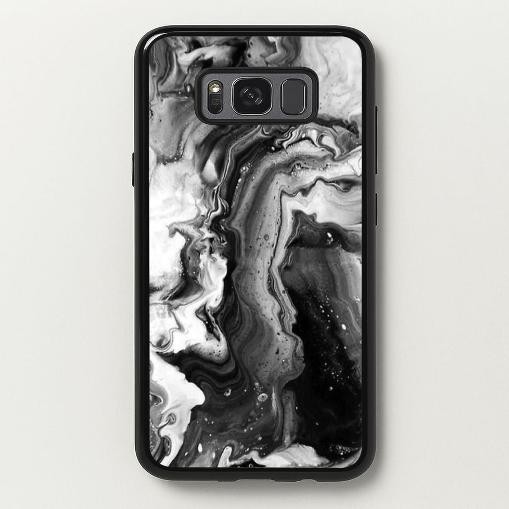 Black and White Leaking Marble - marble Phone Case for Galaxy S8 Plus