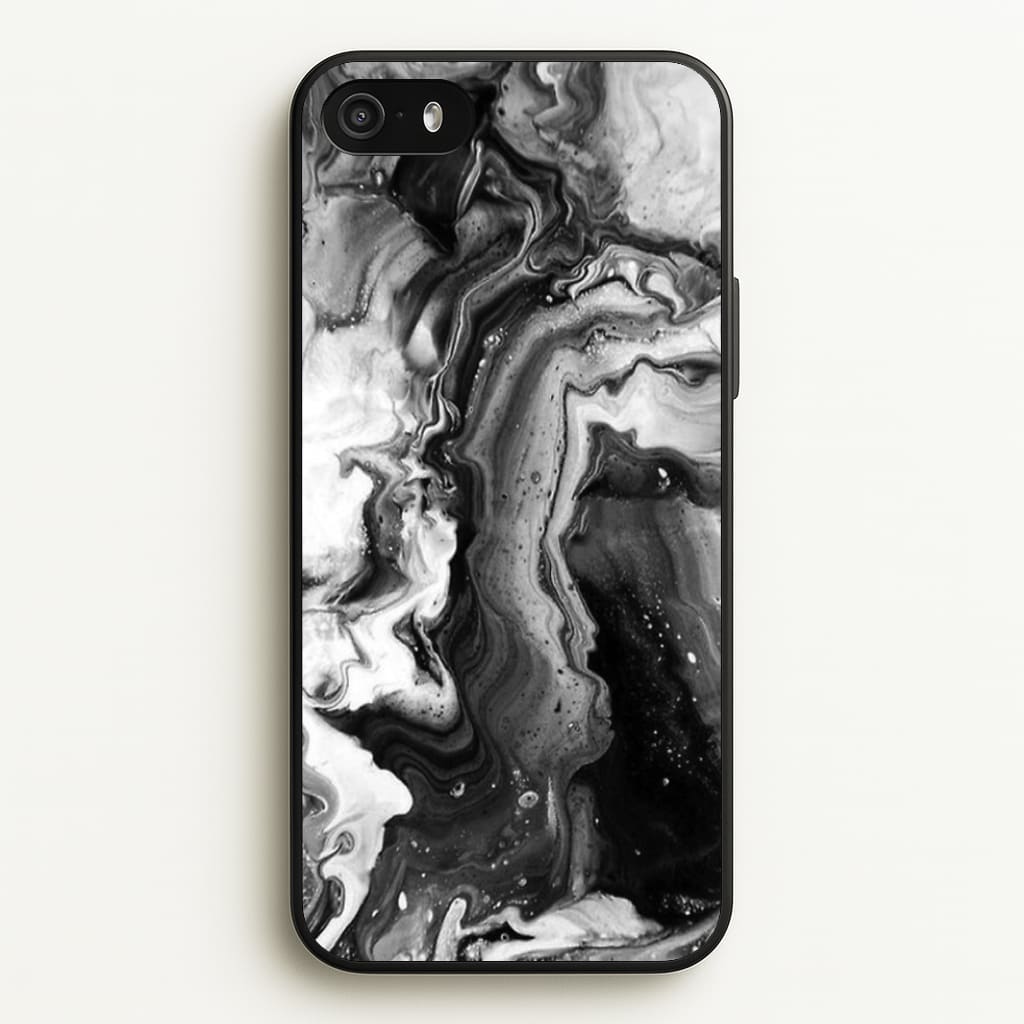 Black and White Leaking Marble - marble Phone Case for iPhone 5 / 5s / SE 2016