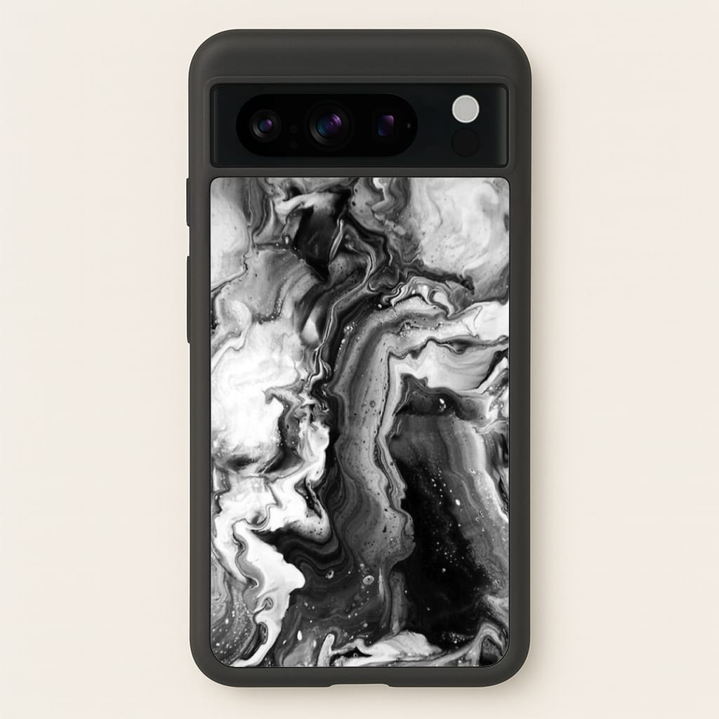 Black and White Leaking Marble - marble Phone Case for Google Pixel 8 Pro