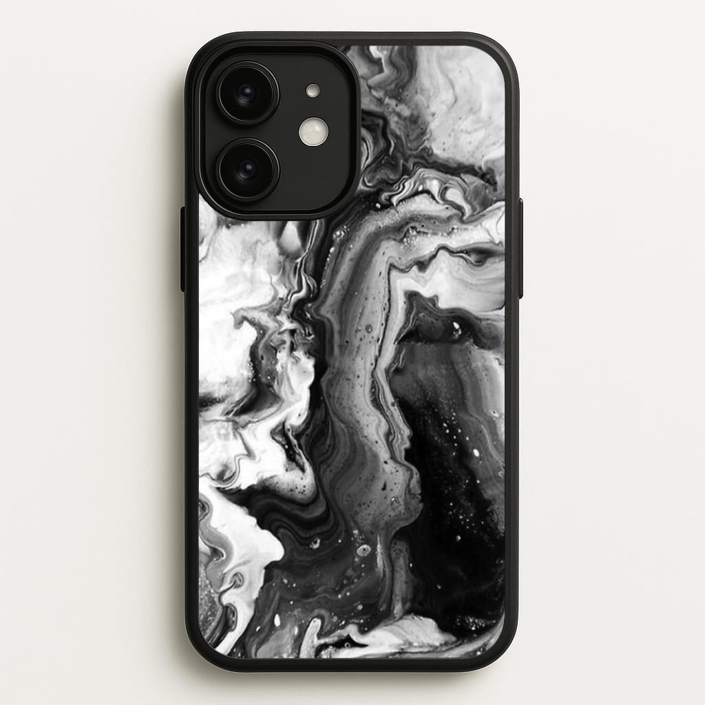 Black and White Leaking Marble - marble Phone Case for iPhone 11