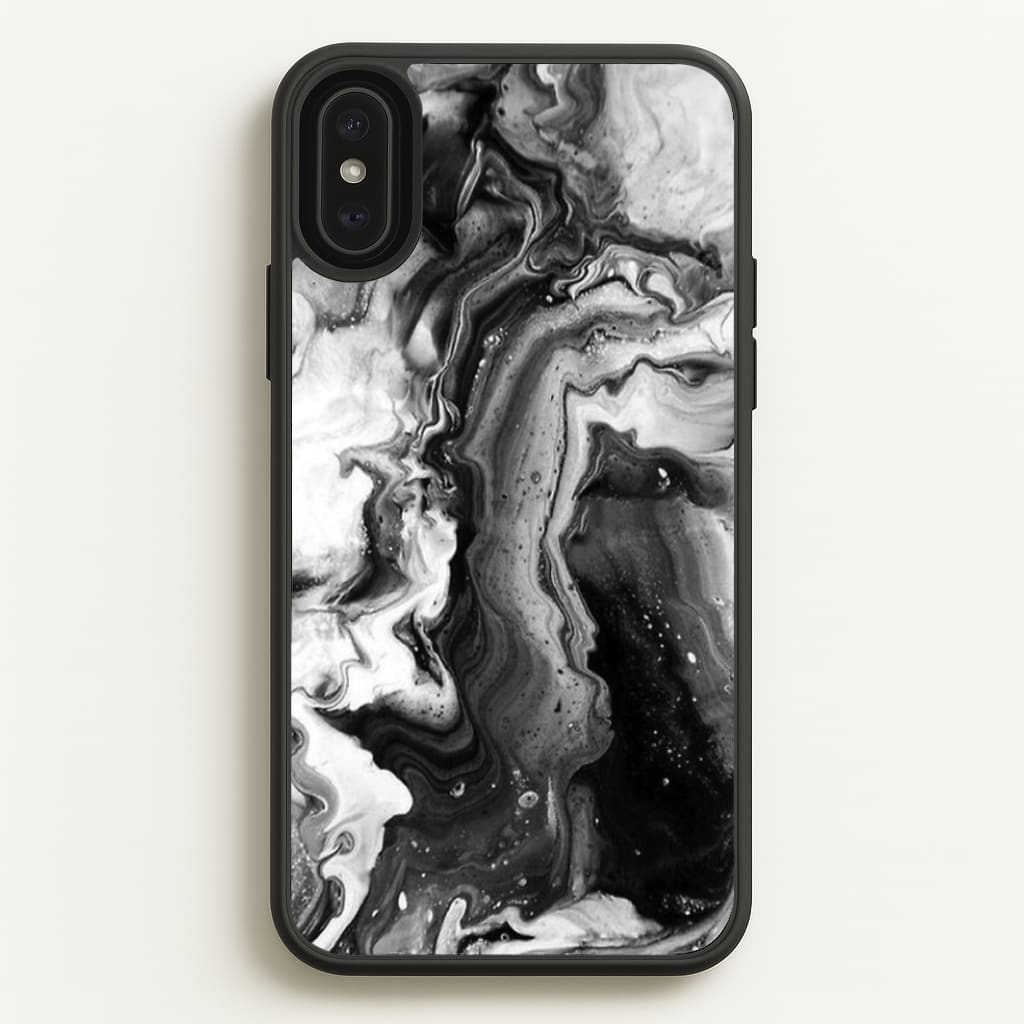 Black and White Leaking Marble - marble Phone Case for iPhone XS Max