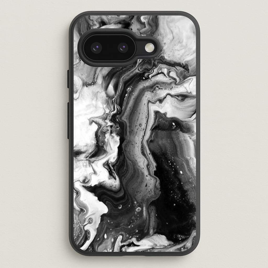 Black and White Leaking Marble - marble Phone Case for Google Pixel 9a