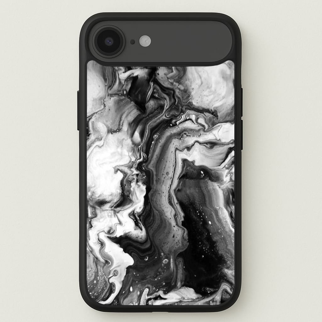 Black and White Leaking Marble Phone Case for iPhone 17 Air