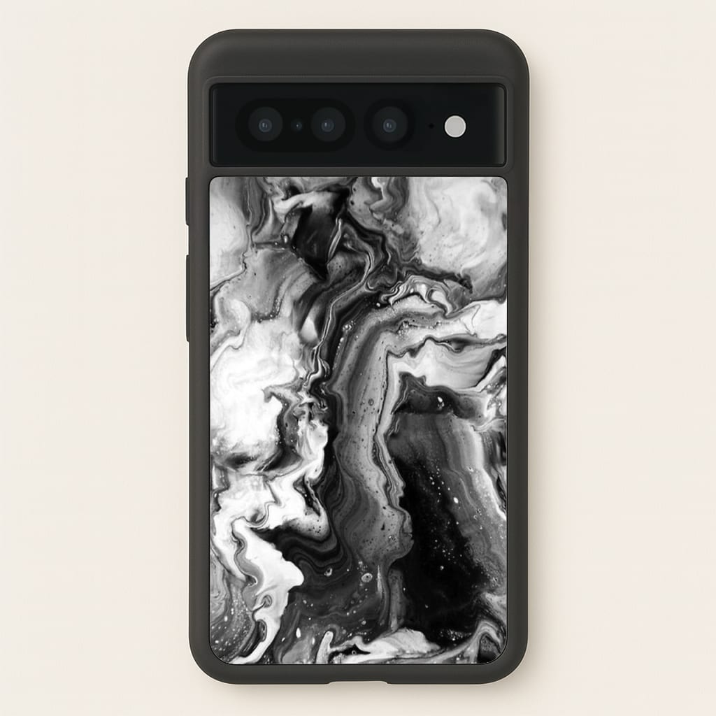 Black and White Leaking Marble - marble Phone Case for Google Pixel 7 Pro